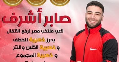 صابر أشرف يحصد ثلاث ميداليات ذهبية في بطولة أفريقيا للأثقال للشباب والناشئين